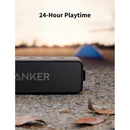 Anker Soundcore 2 Enceinte Bluetooth Portable, Son Stéréo, Étanche IPX7, 24h Autonomie, BassUp, Sans Fil