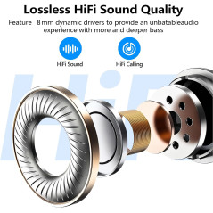 Écouteurs Sans Fil Kurdene Bluetooth 5.3, Son Profond & Léger