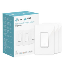 Kasa Smart Light Switch HS200P3, Single Pole, Neutral Required, Wi-Fi, Alexa & Google Home, 3-Pack, White