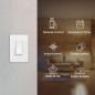 Kasa Smart Light Switch HS200P3, câble neutre requis, Wi-Fi 2.4GHz, compatible Alexa/Google, blanc Kasa Smart Light Switch HS200P3, câble neutre requis, Wi-Fi 2.4GHz, compatible Alexa/Google, blanc