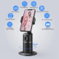 Support Téléphone Auto Suivi Visage 360° Rotation Sans Appli avec Batterie Rechargeable Noir Support Téléphone Auto Suivi Visage 360° Rotation Sans Appli avec Batterie Rechargeable Noir
