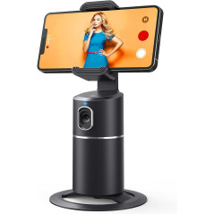 Support Téléphone Auto Suivi Visage 360° Sans Application Noir