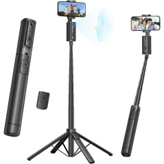 Trépied Auto Suivi Visage 67'' avec Rotation 360°, Télécommande Bluetooth, Support Téléphone pour iPhone, Vlog, Live, Appels vid
