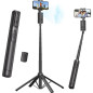 Auto Face Tracking Tripod 67 with 360° Rotation, Bluetooth Remote, Phone Holder for Vlog & Live Streaming