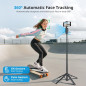 Auto Face Tracking Tripod 67 with 360° Rotation, Bluetooth Remote, Phone Holder for Vlog & Live Streaming