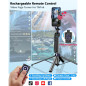 Vlogging Kit for iPhone/Android – 63” Auto Face Tracking Tripod, Light, Wireless Mics & Remote for TikTok & YouTube Vlogging Kit for iPhone/Android – 63” Auto Face Tracking Tripod, Light, Wireless Mics & Remote for TikTok & YouTube