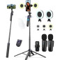 Vlogging Kit for iPhone/Android – 63” Auto Face Tracking Tripod, Light, Wireless Mics & Remote for TikTok & YouTube Vlogging Kit for iPhone/Android – 63” Auto Face Tracking Tripod, Light, Wireless Mics & Remote for TikTok & YouTube
