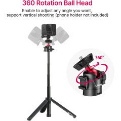 ULANZI MT-16 Mini Tripod with 4-Level Extends, 360° Ball Head & Cold Shoe