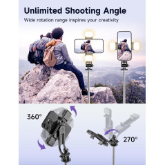 53 Selfie Stick Tripod with Light & Remote | Portable Phone Stand