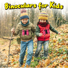 ESSENSON Kids Binoculars for Ages 3-12 - Outdoor Toy Gifts Pink