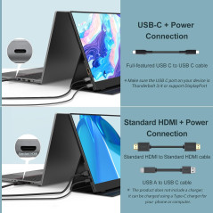 InnoView 15.6 Portable FHD Monitor, HDMI USB-C, External Display for Laptop, MacBook, PS5, Xbox, Switch, with Speaker & Case