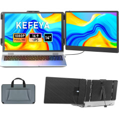 KEFEYA 14 Laptop Screen Extender FHD IPS Portable Dual Monitor USB-C/HDMI
