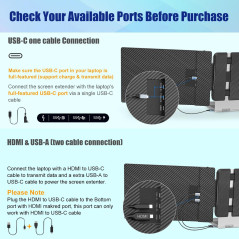 KEFEYA Écran Portable 14 FHD IPS USB-C/HDMI Dual Screen