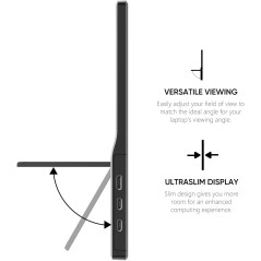Portable 15.6 1080P USB-C HDMI Ultra-Thin IPS Monitor with Kickstand for Laptop, PC, Mac, PS, Xbox, Switch Gaming