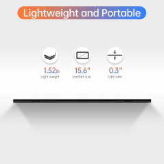 Écran Portable 15,6 Full HD USB-C HDMI pour Jeu & Travail
