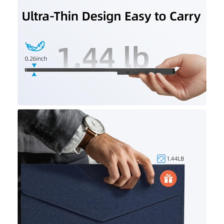 Ingnok Écran Portable 15,6 FHD IPS Ultra Slim avec Support Réglable, USB-C, Parfait Voyage et Bureau Ingnok Écran Portable 15,6 FHD IPS Ultra Slim avec Support Réglable, USB-C, Parfait Voyage et Bureau