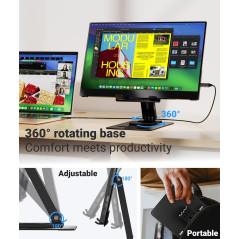 Ingnok 15.6 FHD Portable Monitor – Ultra Slim, USB-C & Adjustable Stand