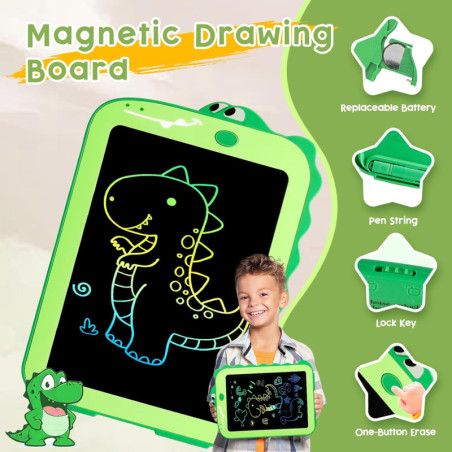 Tablette d'écriture LCD 8.5 pour enfants, tableau de dessin coloré éducatif, jouet dinosaure fête anniversaire Noël