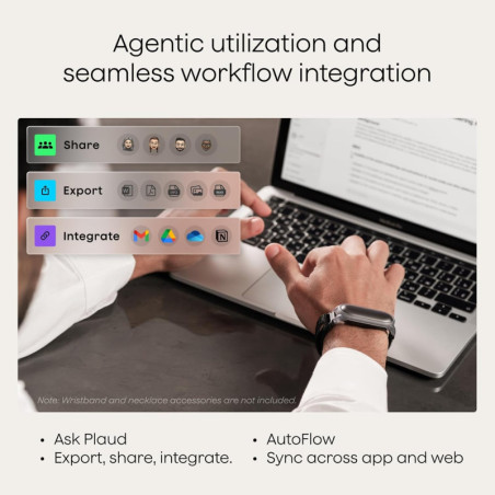 Plaud NotePin AI Voice Recorder, App Control, 64GB, Supports 112 Languages, Transcribe & Summarize, Cosmic Gray