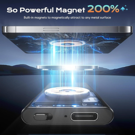 Enregistreur Vocal Magnétique 7000h - 64GB, DSP 5.0, Réduction Bruit AI, Lecture Portable pour Travail