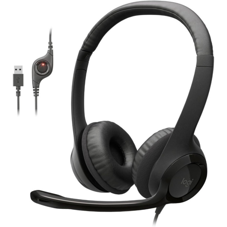 Logitech H390 USB Wired Headset with Noise-Cancelling Mic for PC, Video Calls, Music & Gaming - Black Logitech H390 USB Wired Headset with Noise-Cancelling Mic for PC, Video Calls, Music & Gaming - Black