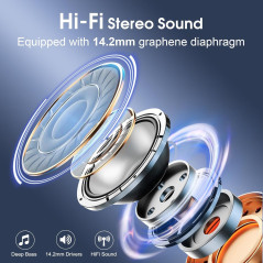 Écouteurs Bluetooth 5.4 Sport 75h, IPX7, Micro Anti-Bruit