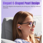 Écouteurs Bluetooth 6.0 King Lucky Clip-on Open Ear, 50H, Anti-Bruit, IPX5, Sport, Micro, Violet Écouteurs Bluetooth 6.0 King Lucky Clip-on Open Ear, 50H, Anti-Bruit, IPX5, Sport, Micro, Violet
