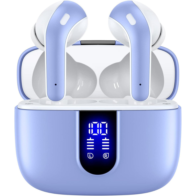 TAGRY Écouteurs Bluetooth Sans Fil 60H IPX5 avec Charge Sans Fil