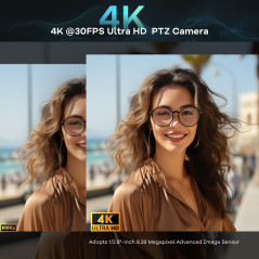 Caméra PTZ 4K TONGVEO 20x Zoom AI pour Réunion à Distance