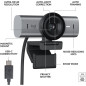 Logitech MX Brio Ultra HD 4K Webcam, 1080p 60 FPS, Collaboration, Streaming, GameChat - Graphite Logitech MX Brio Ultra HD 4K Webcam, 1080p 60 FPS, Collaboration, Streaming, GameChat - Graphite
