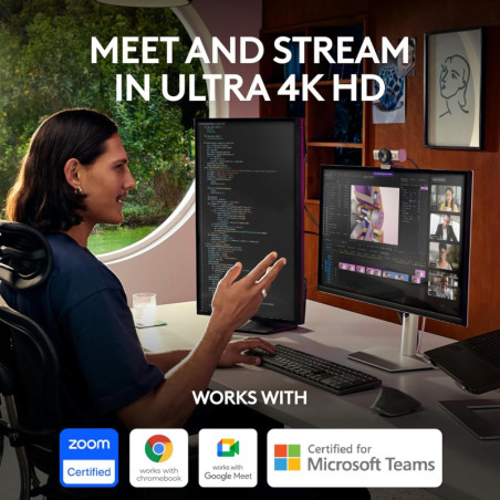 Logitech MX Brio Ultra HD 4K Webcam – 1080p 60 FPS, GameChat Mode