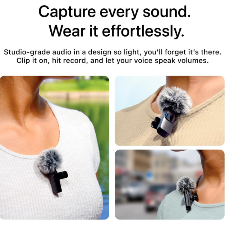 Mini Mic Pro - Microphone sans fil professionnel USB-C pour iPhone, iPad, Android, enregistrement vidéo clair