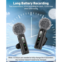 Microphone Lavalier USB-C Sans Fil pour Android & PC