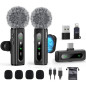 Microphone Lavalier USB-C Sans Fil Rotatif avec Réduction de Bruit pour Android, PC, Vlog, Podcast Microphone Lavalier USB-C Sans Fil Rotatif avec Réduction de Bruit pour Android, PC, Vlog, Podcast