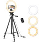 Sensyne 10 LED Ring Light with 50 Tripod & Phone Holder for Live Stream, Makeup, YouTube, TikTok - All Phones Compatible Sensyne 10 LED Ring Light with 50 Tripod & Phone Holder for Live Stream, Makeup, YouTube, TikTok - All Phones Compatible