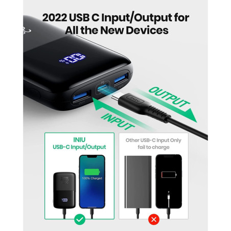 INIU 22.5W 10000mAh Portable Power Bank with Phone Holder & Fast Charging