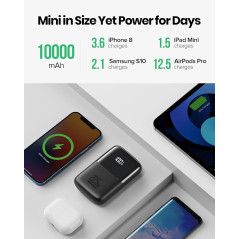 INIU 22.5W 10000mAh Portable Charger with Phone Holder, USB-C Fast Charging Mini Power Bank for iPhone, Samsung, Google, iPad