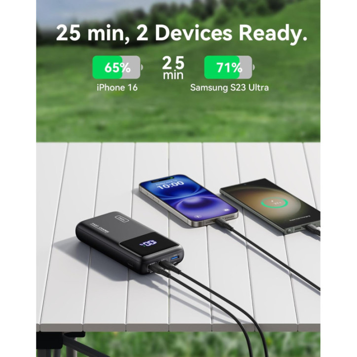 INIU 25000mAh 100W Power Bank, USB-C PD QC Fast Charger for Laptop, MacBook, iPhone, Samsung & More INIU 25000mAh 100W Power Bank, USB-C PD QC Fast Charger for Laptop, MacBook, iPhone, Samsung & More