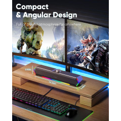 LENRUE G11 USB-C Computer Speakers with Touch Lights & Clear Sound