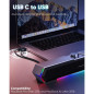 LENRUE G11 Desktop Computer Speakers with Touch Lights, USB C/USB Powered, Clear Sound, Surge Protection