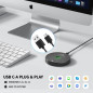 Microphone USB AIRHUG Omnidirectionnel Sans Haut-parleur avec Bouton Muet LED et Réduction de Bruit AI Microphone USB AIRHUG Omnidirectionnel Sans Haut-parleur avec Bouton Muet LED et Réduction de Bruit AI