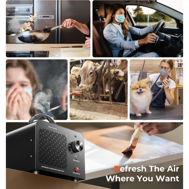 Ozone Generator 48,000mg Commercial Air Purifier & Odor Remover Portable for Home, Car, Industrial - Black Ozone Generator 48,000mg Commercial Air Purifier & Odor Remover Portable for Home, Car, Industrial - Black
