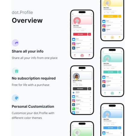 dot. Card - Tap Digital Business Card for iPhone & Android (Black)