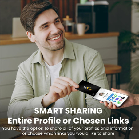 Digital Business Card - No Subscription, Unlimited NFC & QR Sharing - Custom Black Card for iPhone & Android