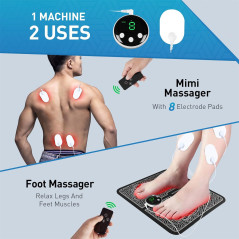 Phixnozar TENS & EMS Foot Massager with LCD Display for Muscle Relief