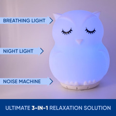 Mindfulness 'Breathing Owl' | 4-7-8 Guided Breath, Light & Noise Aid