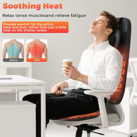 Shiatsu Massage Dos et Cou avec Chaleur 4D – Soulagement Douleur