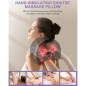 Appareil de Massage Shiatsu Cou avec Chaleur, Masseur Électrique Portable sans Fil, Soulagement Douleur Musculaire