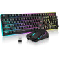 RedThunder K10 Wireless Gaming Keyboard & Mouse Combo, LED Backlit, Mechanical Feel, 7D 3200DPI, Rechargeable RedThunder K10 Wireless Gaming Keyboard & Mouse Combo, LED Backlit, Mechanical Feel, 7D 3200DPI, Rechargeable