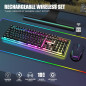 RedThunder K10 Wireless Gaming Keyboard & Mouse Combo, LED Backlit, Mechanical Feel, 7D 3200DPI, Rechargeable RedThunder K10 Wireless Gaming Keyboard & Mouse Combo, LED Backlit, Mechanical Feel, 7D 3200DPI, Rechargeable